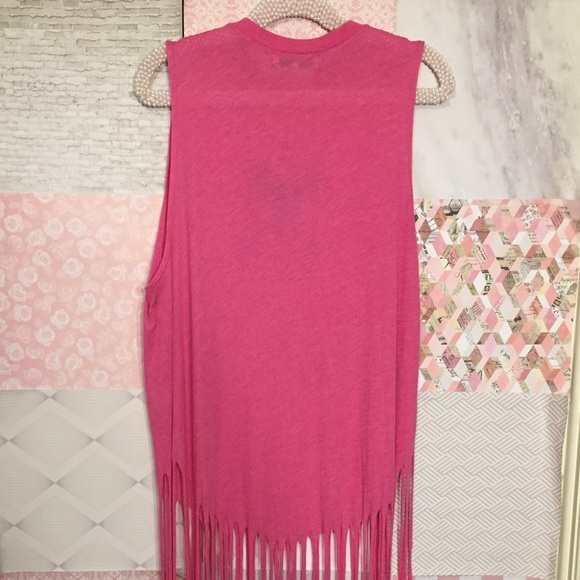 Wildfox | Third Eye Long Fringe Pink Tank Top - Picture 4 of 8